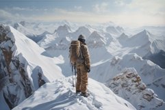 Climber winter mountains. Generate Ai Product Image 1