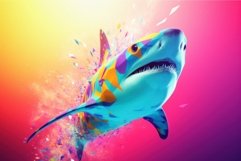 Abstract colorful shark. Generate Ai Product Image 1