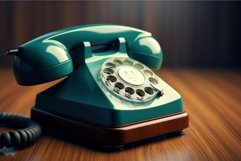 Professional Clouseup telephone office desk. Generate Ai Product Image 1