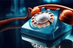 Tech-heavy Clouseup telephone office desk. Generate Ai Product Image 1