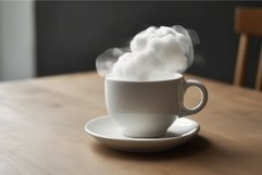 Cloud cup smoke. Generate Ai Product Image 1