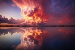 Fiery Cloud sunset explosion. Generate Ai Product Image 1