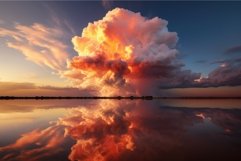 Dramatic Cloud sunset explosion. Generate Ai Product Image 1