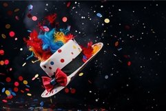 Whimsical Clown hat confetti. Generate Ai Product Image 1