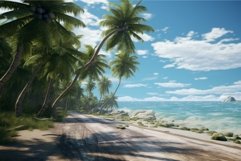 Coastal road palm tree. Generate Ai Product Image 1