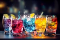 Colorful cocktails. Generate AI Product Image 1