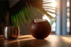 Coconut on table. Generate Ai Product Image 1