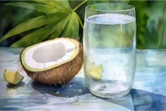 Coconut water watercolor. Generate AI Product Image 1