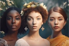 Different colorful woman. Generate Ai Product Image 1