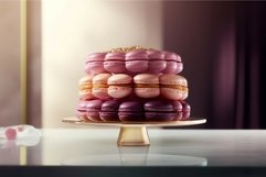 Colored macaroons cookies candy. Generate Ai Product Image 1