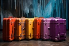 Colorful travel suitcase. Generate Ai Product Image 1