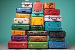 Eye-catching Colorful travel suitcase. Generate Ai Product Image 1