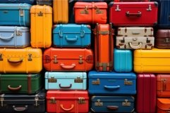 Sturdy Colorful travel suitcase. Generate Ai Product Image 1