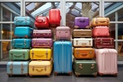 Stylish Colorful travel suitcase. Generate Ai Product Image 1