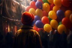 Creepy balloons clown. Generate Ai Product Image 1