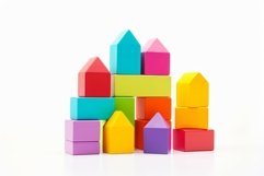 Colorful blocks isolated on white background. Generate Ai Product Image 1