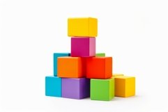 Colorful blocks isolated on white background studio. Generat Product Image 1
