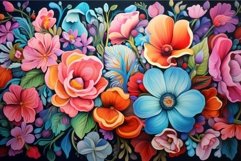 Transparent Colorful flowers. Generate Ai Product Image 1