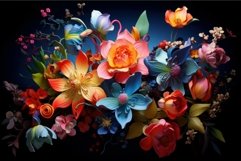 Multicolored Colorful flowers. Generate Ai Product Image 1