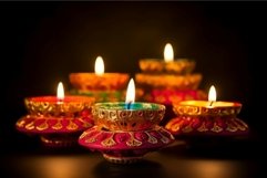 Colorful candles burning. Generate Ai Product Image 1