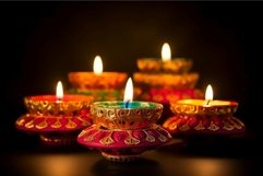 Colorful candles burning. Generate Ai Product Image 1