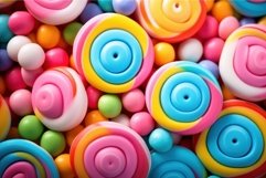 Appetizing Colorful candy background. Generate Ai Product Image 1