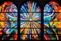 Colorful church window. Generate Ai Product Image 1