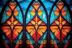 Exquisite Colorful church window. Generate Ai Product Image 1