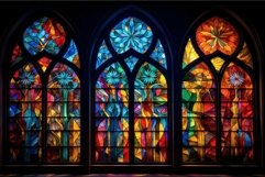 Luminous Colorful church window. Generate Ai Product Image 1