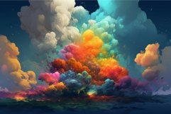 Colorful clouds digital art. Generate ai Product Image 1