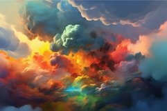 Colorful bright clouds digital art. Generate ai Product Image 1