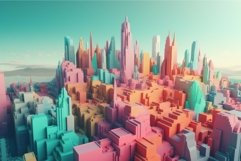 Colorful city. Generate Ai Product Image 1