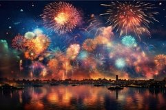 Mesmerizing Colorful fireworks. Generate Ai Product Image 1