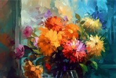 Colorful flowers painting oil. Generate Ai Product Image 1