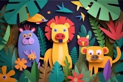 Colorful funny jungle paper. Generate Ai Product Image 1