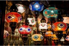 Colorful hanging lanterns on bazaar. Generate ai Product Image 1