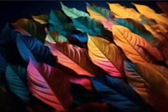 Rainbow colored leaves spread. Generate ai Product Image 1