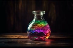 Colorful liquid bottle. Generate Ai Product Image 1