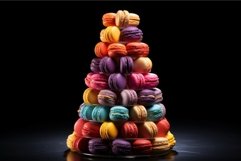 Delectable Colorful macarons pyramid. Generate Ai Product Image 1