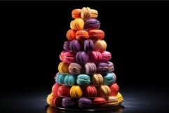 Delectable Colorful macarons pyramid. Generate Ai Product Image 1