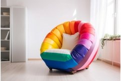 Colorful modern armchair in light room. Generate ai Product Image 1