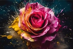 Colorful paint rose. Generate Ai Product Image 1