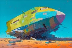 Colorful spaceship crush. Generate Ai Product Image 1