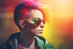 Hipster punk girl. Generate Ai Product Image 1