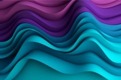 Colorful purple turquoise wave paper. Generate Ai Product Image 1