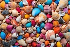 Hues-rich Colorful seashell. Generate Ai Product Image 1