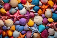 Eye-catching Colorful seashell. Generate Ai Product Image 1