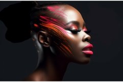 Colorful strokes woman face. Generate Ai Product Image 1