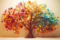 Colorful tree leaves. Generate Ai Product Image 1