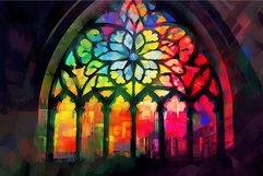 Colorful church window. Generate Ai Product Image 1